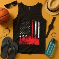 Thin Red Line American Flag Wildland Firefighter Shirts Gift Tank Top thumb 4