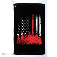 Thin Red Line American Flag Wildland Firefighter Shirts Gift Golf Towel thumb 0