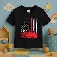 Thin Red Line American Flag Wildland Firefighter Shirts Gift Toddler T-Shirt thumb 3