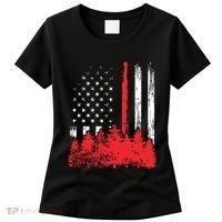 Thin Red Line American Flag Wildland Firefighter Shirts Gift Women's T-Shirt thumb 0