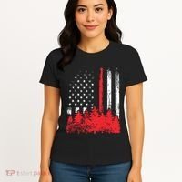 Thin Red Line American Flag Wildland Firefighter Shirts Gift Women's T-Shirt thumb 4