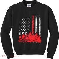 Thin Red Line American Flag Wildland Firefighter Shirts Gift Kids Sweatshirt thumb 0