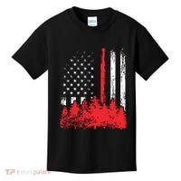 Thin Red Line American Flag Wildland Firefighter Shirts Gift Kids T-Shirt thumb 0