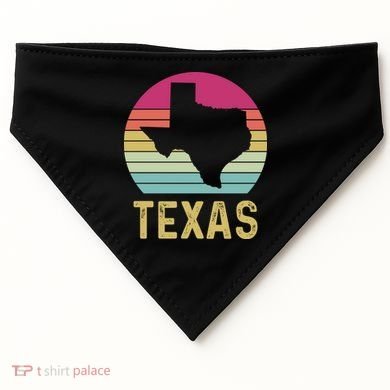 Texas Retro Logo Art USA-Made Doggie Bandana
