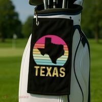 Texas Retro Logo Art Golf Towel thumb 2
