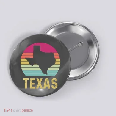 Texas Retro Logo Art Button