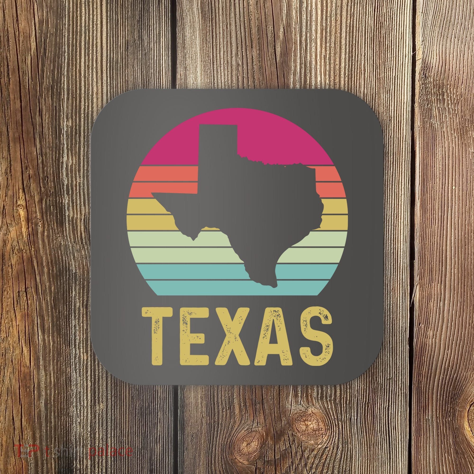 Texas Retro Logo Art Coaster