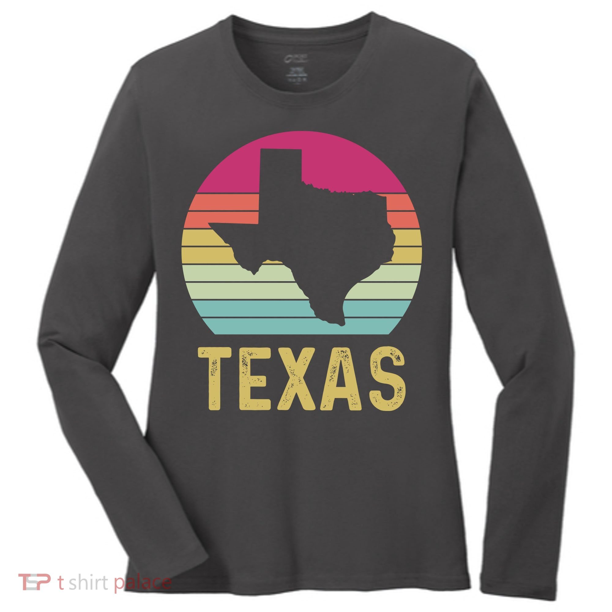 Texas Retro Logo Art Women's Long Sleeve Shirt