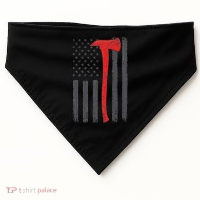 Thin Red Line Flag Firefighter Axe Vintage Fire Fighter Flag USA-Made Doggie Bandana