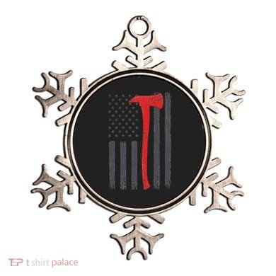 Thin Red Line Flag Firefighter Axe Vintage Fire Fighter Flag Ornament