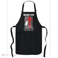 Thin Red Line Firefighter Cross Bible Verse American Flag Apron thumb 0