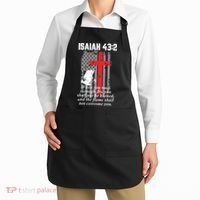 Thin Red Line Firefighter Cross Bible Verse American Flag Apron thumb 2