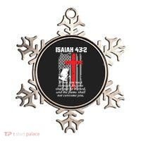 Thin Red Line Firefighter Cross Bible Verse American Flag Ornament thumb 0
