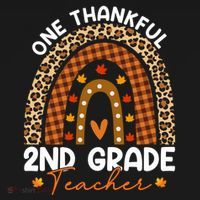 Thanksgiving Rainbow Leopard One Thankful 2nd Grade Teacher Gift Doggie Tank thumb 4