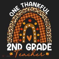 Thanksgiving Rainbow Leopard One Thankful 2nd Grade Teacher Gift Beanie thumb 2