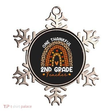Thanksgiving Rainbow Leopard One Thankful 2nd Grade Teacher Gift Ornament