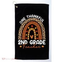 Thanksgiving Rainbow Leopard One Thankful 2nd Grade Teacher Gift Golf Towel thumb 0