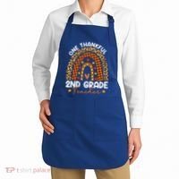 Thanksgiving Rainbow Leopard One Thankful 2nd Grade Teacher Gift Apron thumb 2