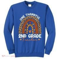Thanksgiving Rainbow Leopard One Thankful 2nd Grade Teacher Gift Sweatshirt thumb 0