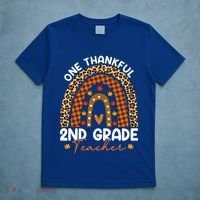 Thanksgiving Rainbow Leopard One Thankful 2nd Grade Teacher Gift T-Shirt thumb 5