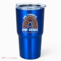 Thanksgiving Rainbow Leopard One Thankful 2nd Grade Teacher Gift Tumbler thumb 0