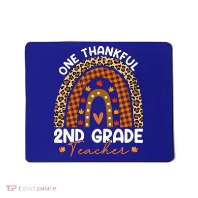 Thanksgiving Rainbow Leopard One Thankful 2nd Grade Teacher Gift Mousepad