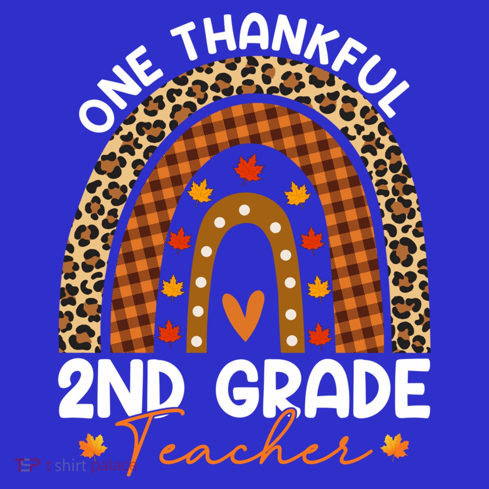 Thanksgiving Rainbow Leopard One Thankful 2nd Grade Teacher Gift Mousepad