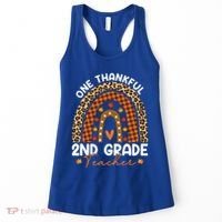 Thanksgiving Rainbow Leopard One Thankful 2nd Grade Teacher Gift Women's Tank Top thumb 0