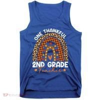 Thanksgiving Rainbow Leopard One Thankful 2nd Grade Teacher Gift Tank Top thumb 0