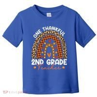 Thanksgiving Rainbow Leopard One Thankful 2nd Grade Teacher Gift Toddler T-Shirt thumb 0