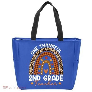 Thanksgiving Rainbow Leopard One Thankful 2nd Grade Teacher Gift Tote Bag