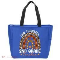 Thanksgiving Rainbow Leopard One Thankful 2nd Grade Teacher Gift Tote Bag thumb 0