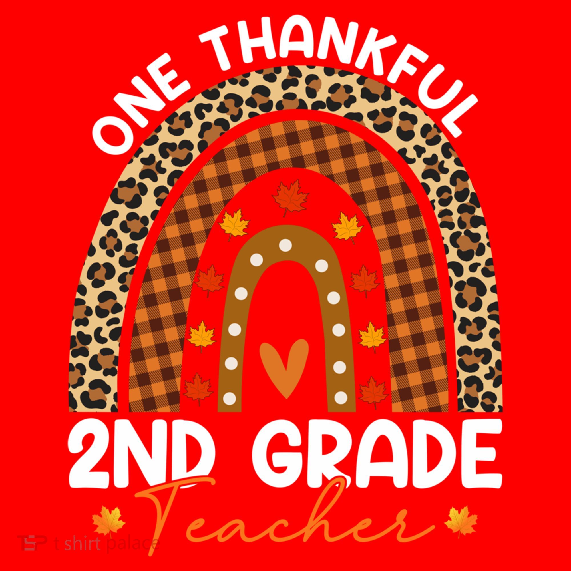 Thanksgiving Rainbow Leopard One Thankful 2nd Grade Teacher Gift Santa Hat