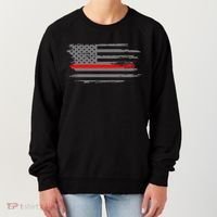 Thin Red Line Fire Fire And Rescue American Flag Gift Women's Sweatshirt thumb 0