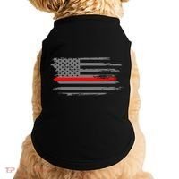 Thin Red Line Fire Fire And Rescue American Flag Gift Doggie Tank thumb 0