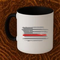 Thin Red Line Fire Fire And Rescue American Flag Gift Coffee Mug thumb 2