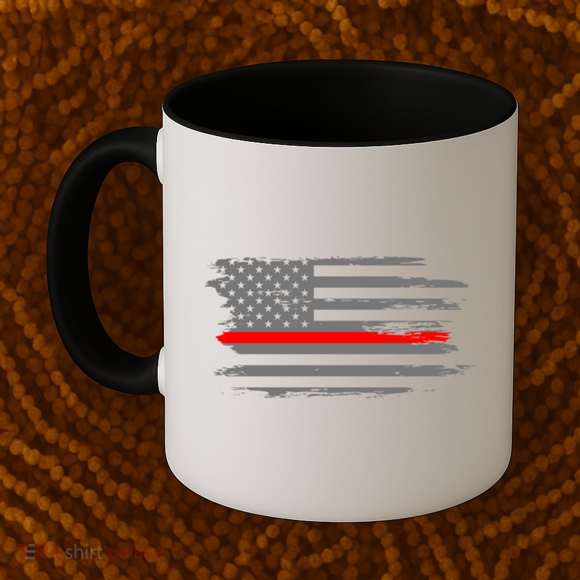 Thin Red Line Fire Fire And Rescue American Flag Gift Coffee Mug