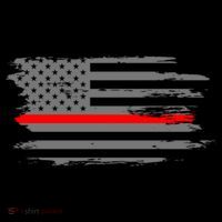 Thin Red Line Fire Fire And Rescue American Flag Gift Ornament thumb 1