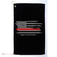 Thin Red Line Fire Fire And Rescue American Flag Gift Golf Towel thumb 0