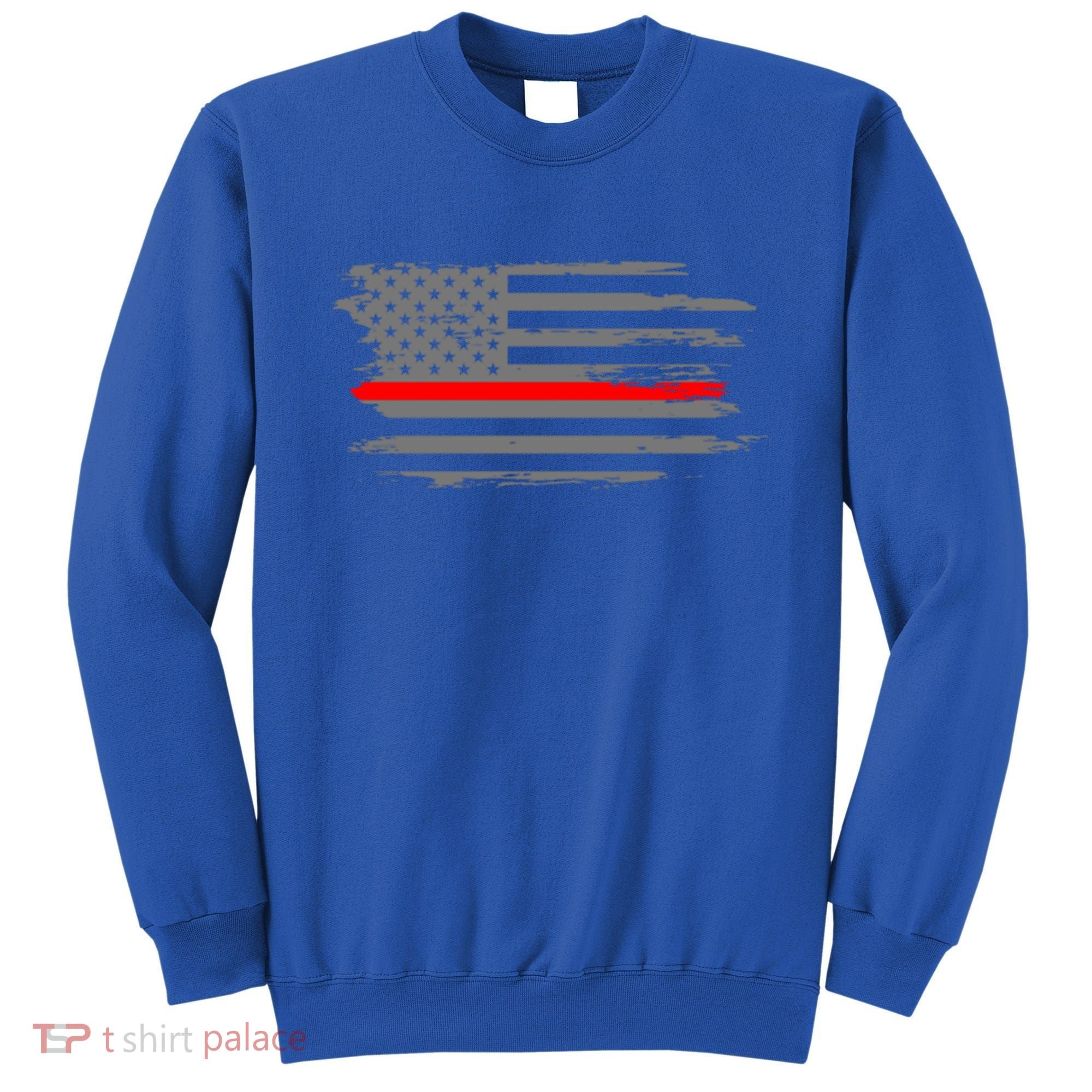 Thin Red Line Fire Fire And Rescue American Flag Gift Sweatshirt
