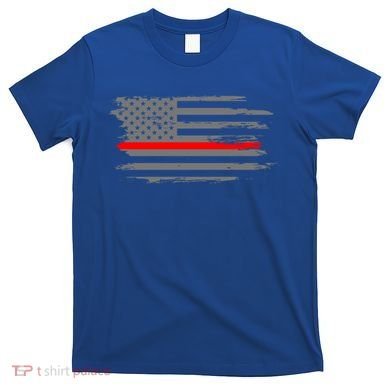Thin Red Line Fire Fire And Rescue American Flag Gift T-Shirt