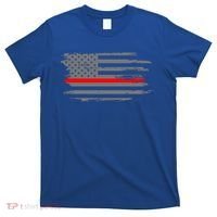 Thin Red Line Fire Fire And Rescue American Flag Gift T-Shirt thumb 0