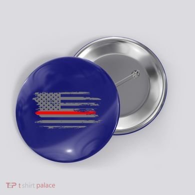 Thin Red Line Fire Fire And Rescue American Flag Gift Button