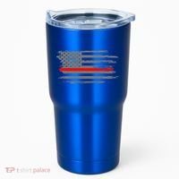 Thin Red Line Fire Fire And Rescue American Flag Gift Tumbler thumb 0