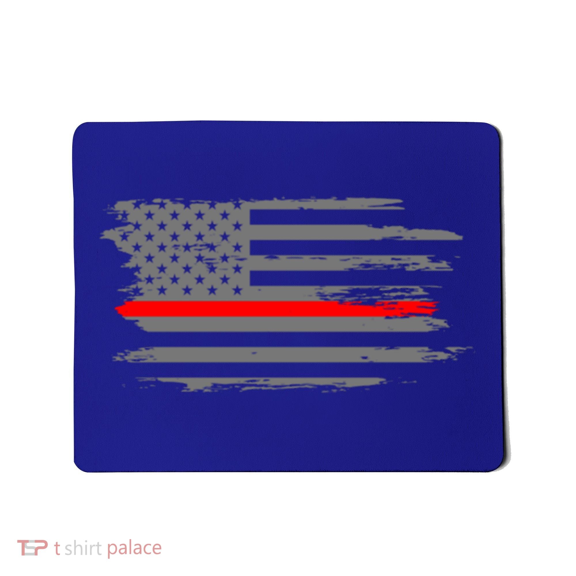 Thin Red Line Fire Fire And Rescue American Flag Gift Mousepad