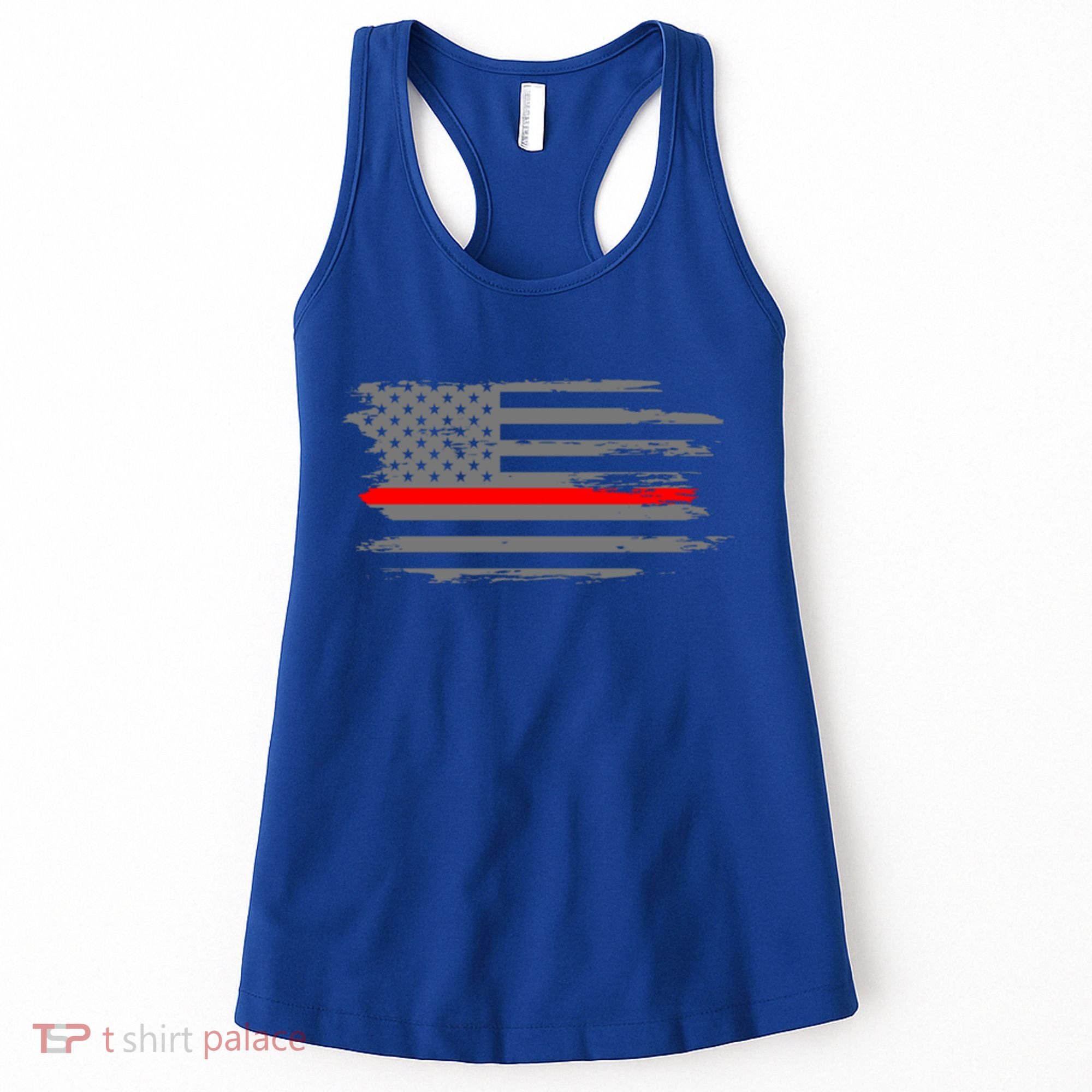 Thin Red Line Fire Fire And Rescue American Flag Gift Women's Tank Top