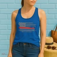 Thin Red Line Fire Fire And Rescue American Flag Gift Women's Tank Top thumb 2