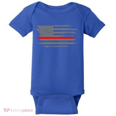 Thin Red Line Fire Fire And Rescue American Flag Gift Baby Bodysuit