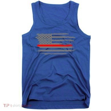Thin Red Line Fire Fire And Rescue American Flag Gift Tank Top