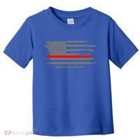 Thin Red Line Fire Fire And Rescue American Flag Gift Toddler T-Shirt thumb 0